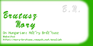 brutusz mory business card